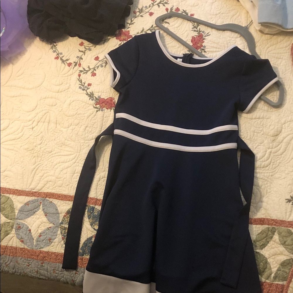 Bonnie Jean Navy and White Casual Dress